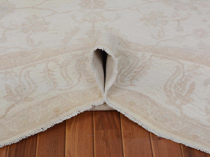 8'0" x 9'6" New Hand Knotted Ivory Wool Rectangle Oriental Rug - MOA10257538