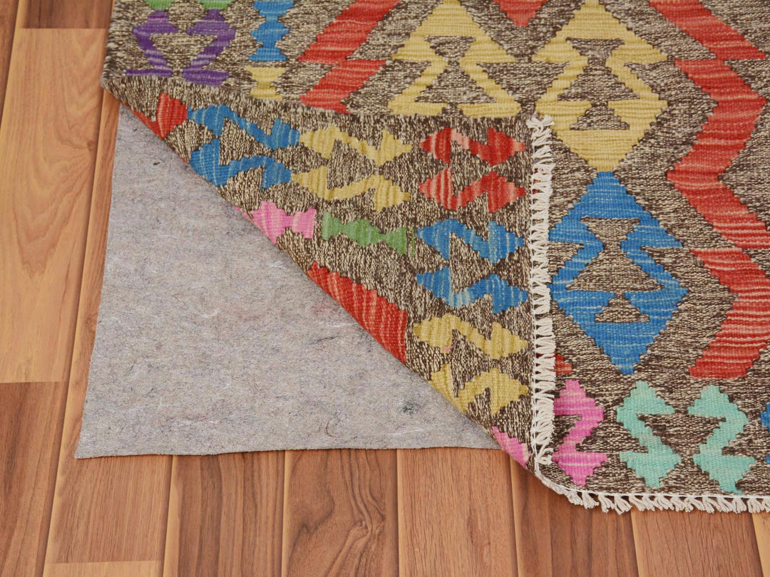 2'8" x 3'8" New Hand Woven Grey Wool Rectangle Oriental Rug - MOA10257544