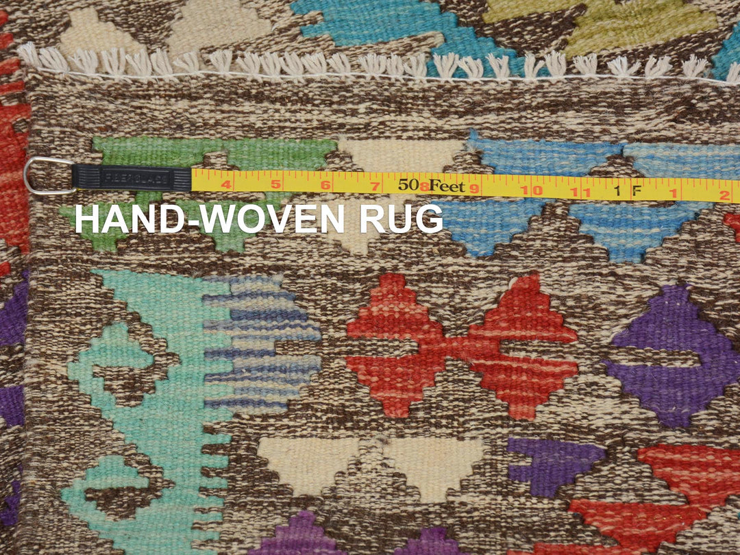 2'7" x 3'10" New Hand Woven Brown Wool Rectangle Oriental Rug - MOA10257547