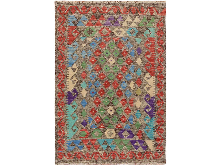 2'9" x 4'0" New Hand Woven Multicolored Wool Rectangle Oriental Rug - MOA10257551