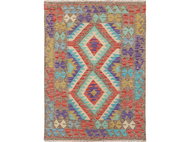 3'0" x 4'0" New Hand Woven Multicolored Wool Rectangle Oriental Rug - MOA10257572