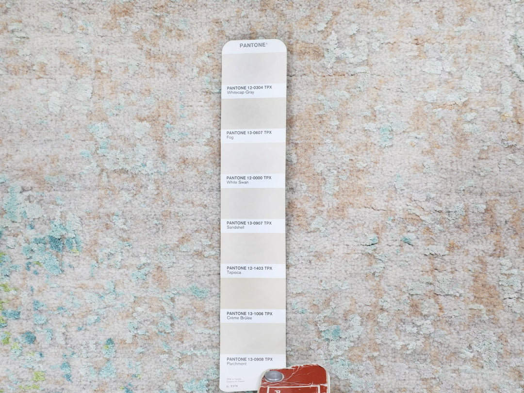 3'0" x 5'0" New Hand Knotted Ivory Wool & Pure Silk Rectangle Oriental Rug - MOA10258103