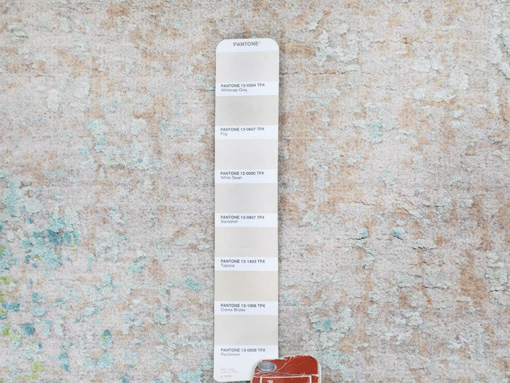 3'0" x 5'0" New Hand Knotted Ivory Wool & Pure Silk Rectangle Oriental Rug - MOA10258103