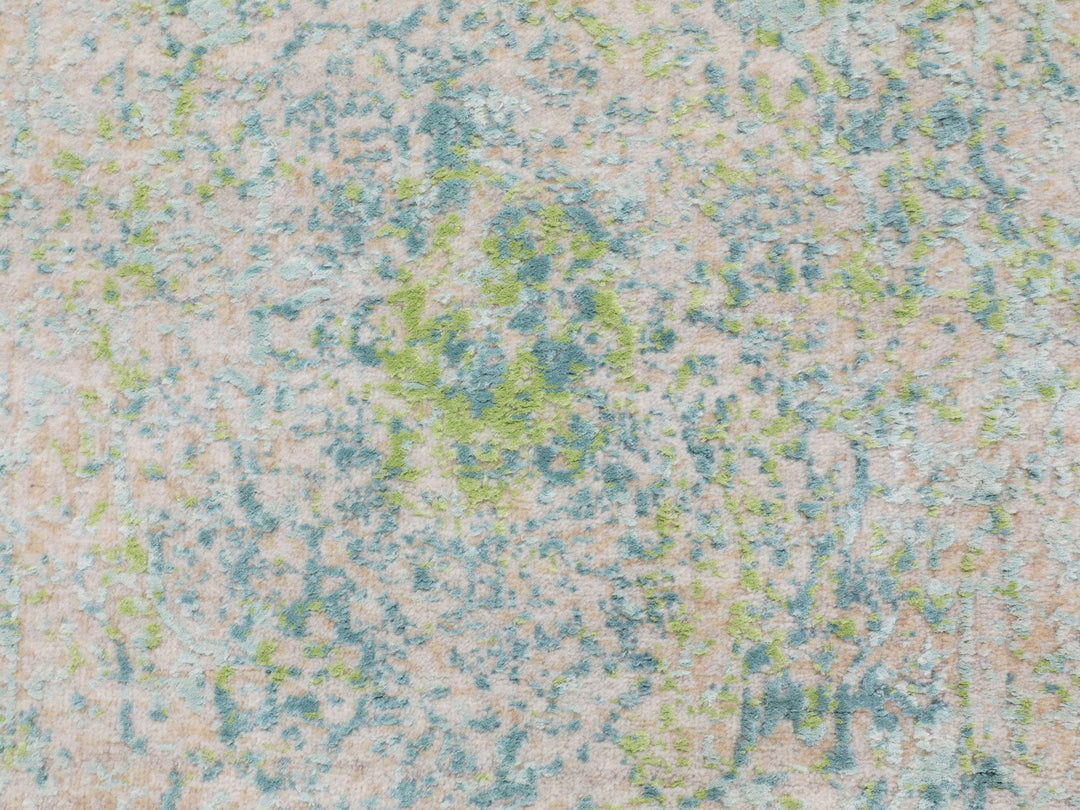 3'0" x 5'0" New Hand Knotted Ivory Wool & Pure Silk Rectangle Oriental Rug - MOA10258103