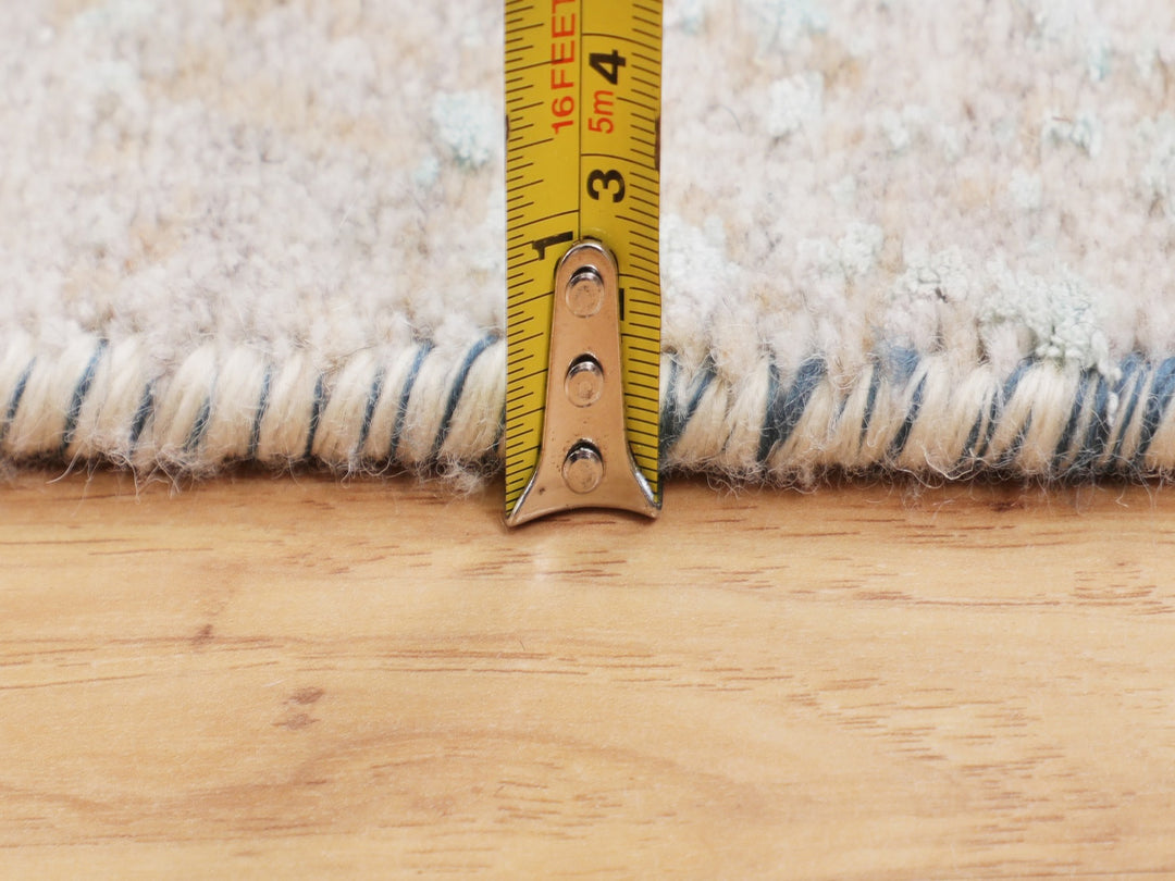 3'0" x 5'0" New Hand Knotted Ivory Wool & Pure Silk Rectangle Oriental Rug - MOA10258103