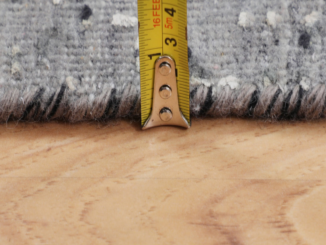 3'1" x 5'1" New Hand Knotted Grey Wool & Silk Rectangle Oriental Rug - MOA10258104