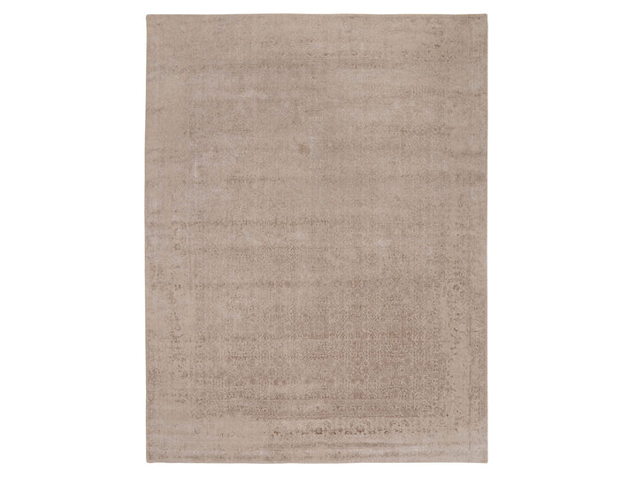 11'8" x 14'8" New Hand Loomed Beige Wool & Silk Rectangle Oriental Rug - MOA10258113