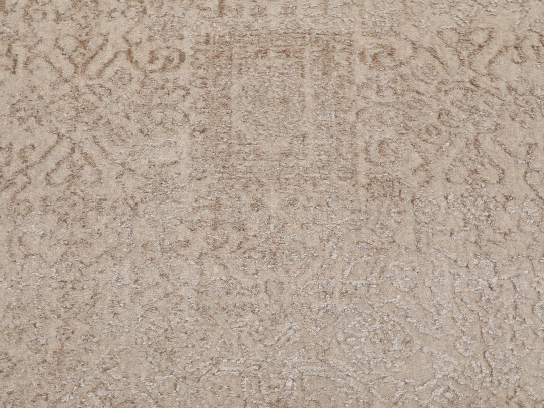 11'8" x 14'8" New Hand Loomed Beige Wool & Silk Rectangle Oriental Rug - MOA10258113