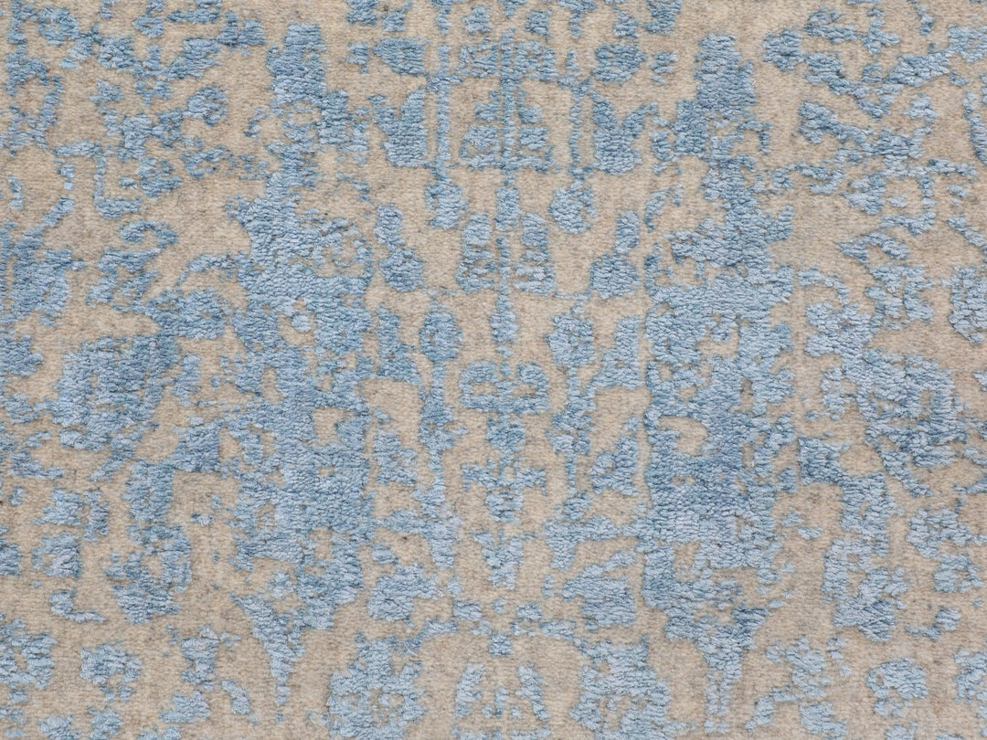 2'5" x 8'0" New Hand Loomed Blue Wool & Silk Runner Oriental Rug - MOA10258116