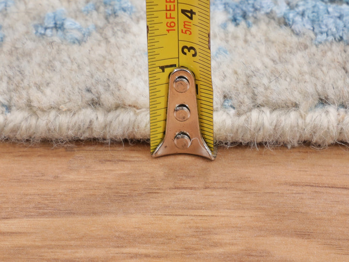 2'5" x 8'0" New Hand Loomed Blue Wool & Silk Runner Oriental Rug - MOA10258116