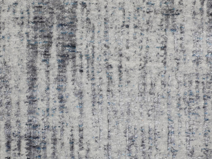 7'9" x 7'9" New Hand Loomed Grey Wool & Art Silk Round Oriental Rug - MOA10258119