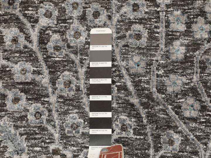 10'0" x 10'0" New Hand Knotted Brown Wool & Silk Square Oriental Rug - MOA10258160