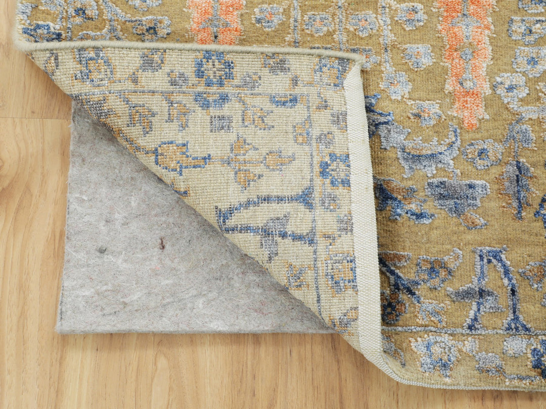 2'1" x 3'0" New Hand Knotted Beige Wool & Silk Rectangle Oriental Rug - MOA10258177