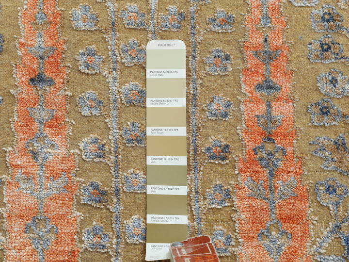 2'1" x 3'0" New Hand Knotted Beige Wool & Silk Rectangle Oriental Rug - MOA10258177