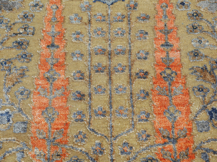 2'1" x 3'0" New Hand Knotted Beige Wool & Silk Rectangle Oriental Rug - MOA10258177