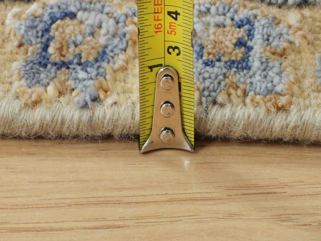 2'1" x 3'0" New Hand Knotted Beige Wool & Silk Rectangle Oriental Rug - MOA10258177