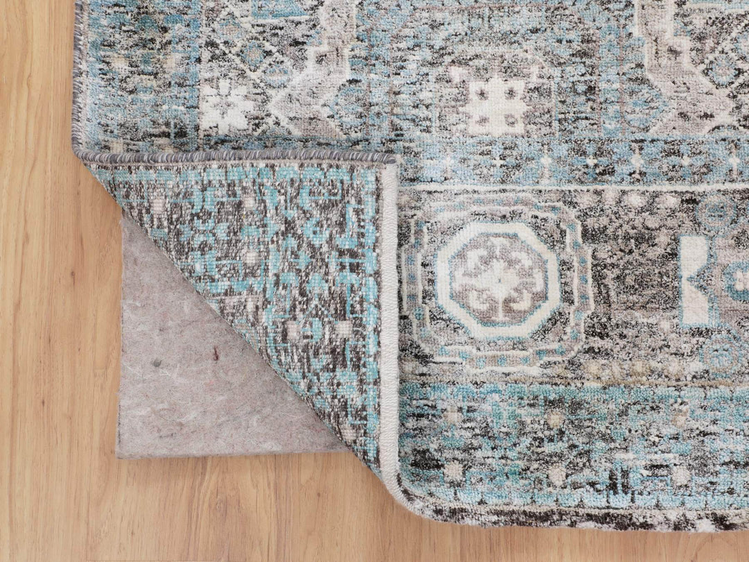 3'1" x 5'0" New Hand Knotted Brown Wool & Silk Rectangle Oriental Rug - MOA10258195