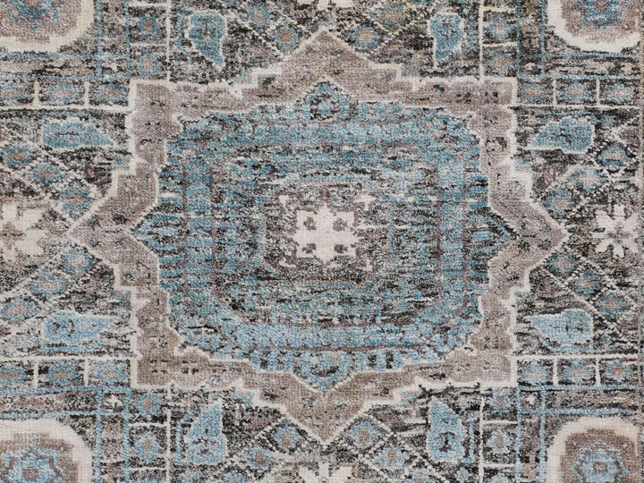 3'1" x 5'0" New Hand Knotted Brown Wool & Silk Rectangle Oriental Rug - MOA10258195