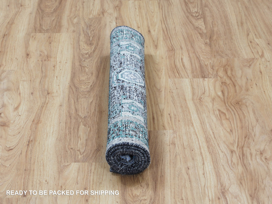 3'1" x 5'0" New Hand Knotted Brown Wool & Silk Rectangle Oriental Rug - MOA10258195