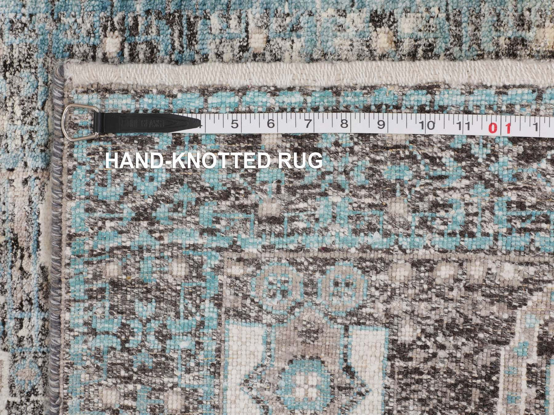 3'1" x 5'0" New Hand Knotted Brown Wool & Silk Rectangle Oriental Rug - MOA10258195