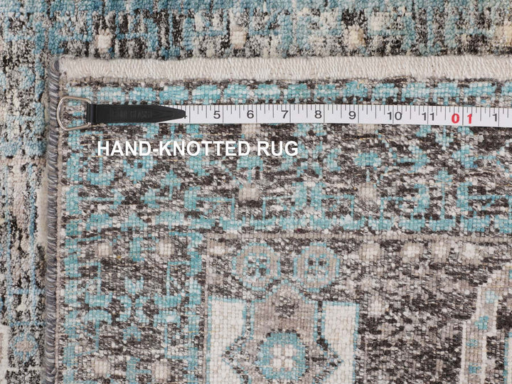 3'1" x 5'0" New Hand Knotted Brown Wool & Silk Rectangle Oriental Rug - MOA10258195