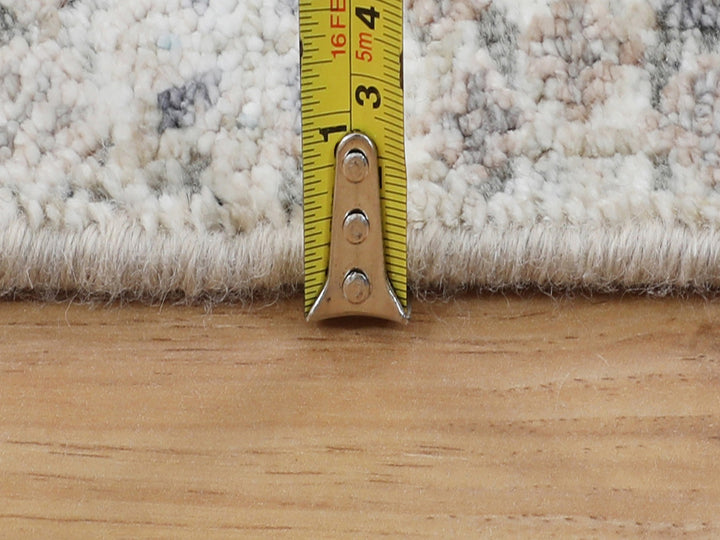 2'5" x 12'0" New Hand Knotted Ivory Wool & Silk Runner Oriental Rug - MOA10258197