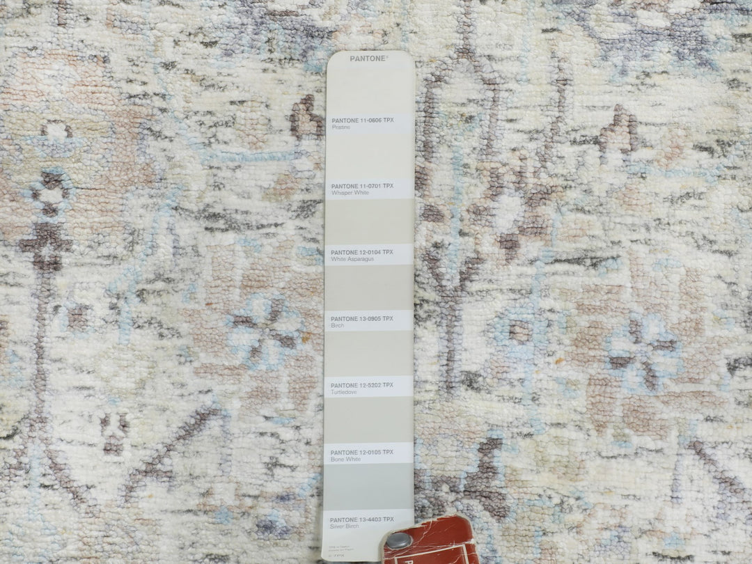 2'5" x 8'0" New Hand Knotted Ivory Wool & Silk Runner Oriental Rug - MOA10258200