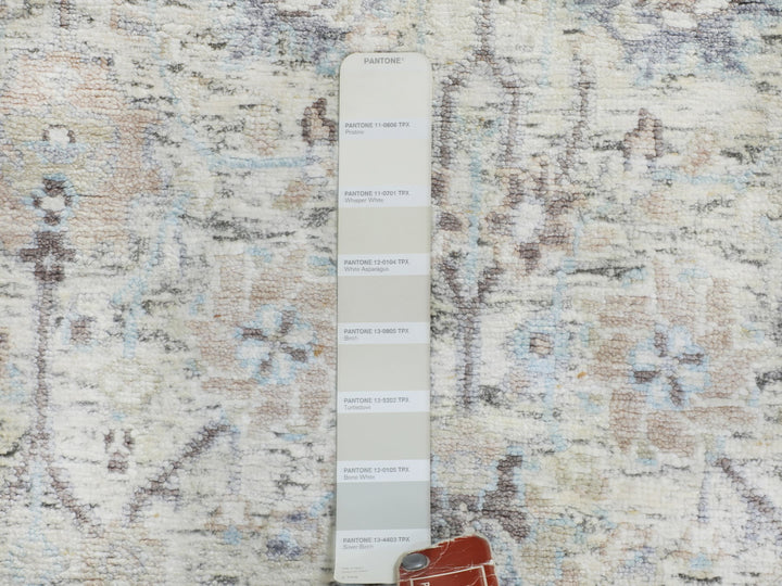 2'5" x 8'0" New Hand Knotted Ivory Wool & Silk Runner Oriental Rug - MOA10258200