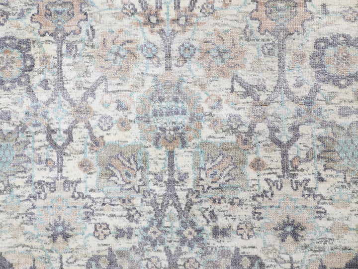 2'5" x 8'0" New Hand Knotted Ivory Wool & Silk Runner Oriental Rug - MOA10258200