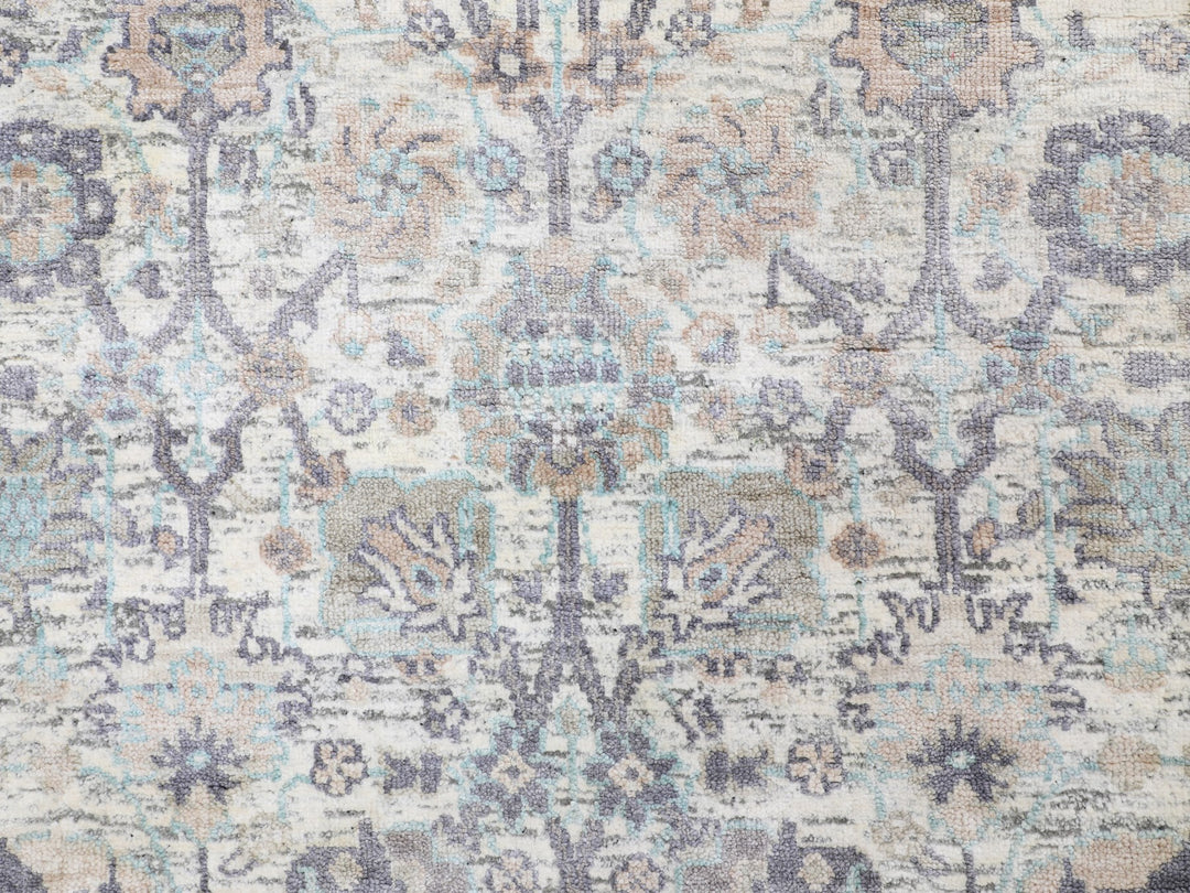 2'5" x 8'0" New Hand Knotted Ivory Wool & Silk Runner Oriental Rug - MOA10258200