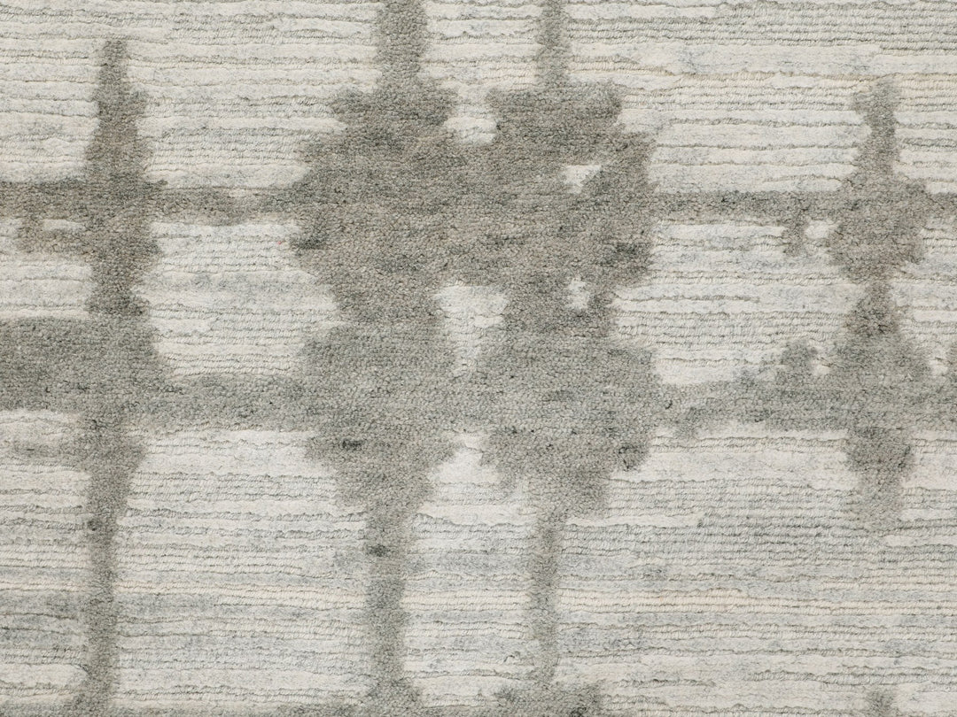 2'6" x 8'0" New Hand Knotted Grey Wool Runner Oriental Rug - MOA10258230