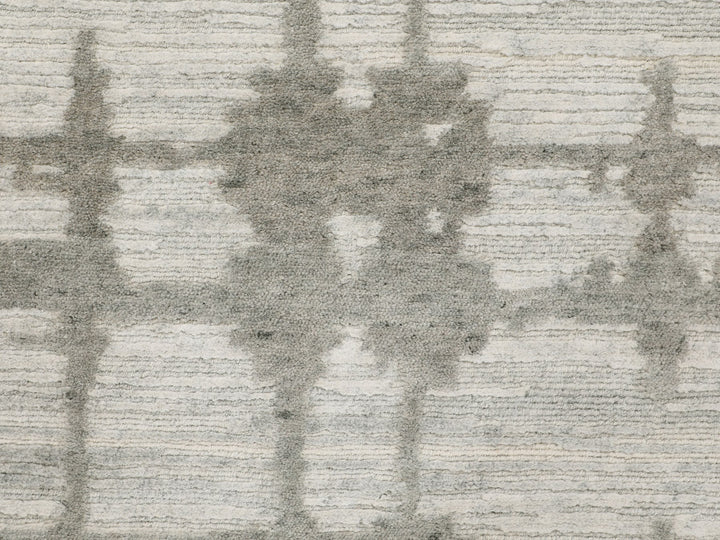 2'6" x 8'0" New Hand Knotted Grey Wool Runner Oriental Rug - MOA10258230