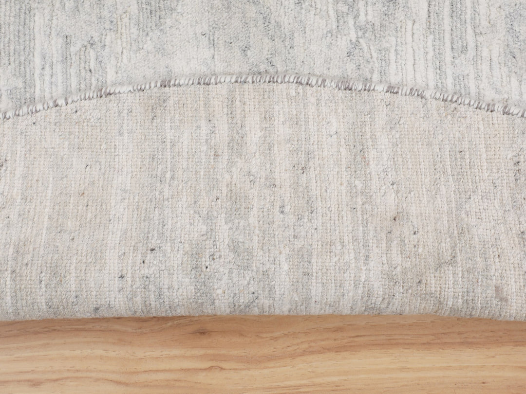 6'0" x 6'0" New Hand Knotted Ivory Wool Round Oriental Rug - MOA10258238