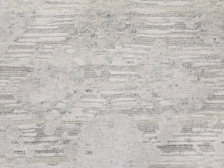 6'0" x 6'0" New Hand Knotted Ivory Wool Round Oriental Rug - MOA10258238