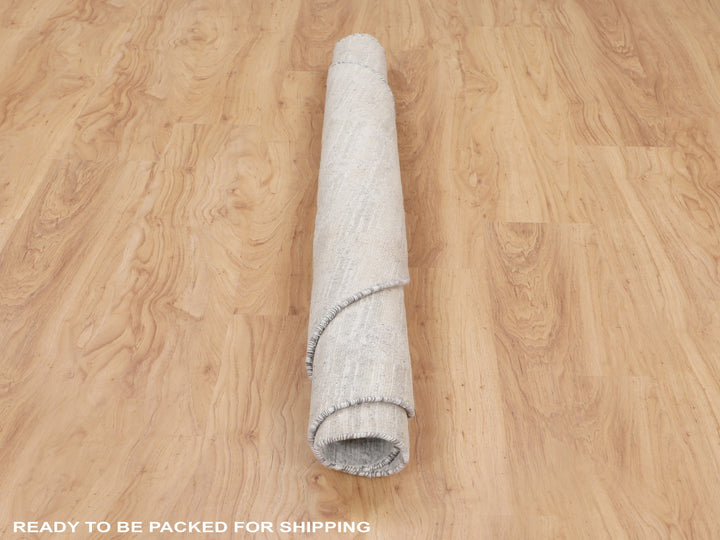 6'0" x 6'0" New Hand Knotted Ivory Wool Round Oriental Rug - MOA10258238