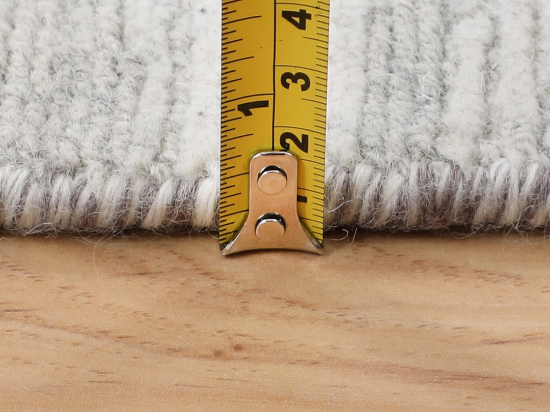 6'0" x 6'0" New Hand Knotted Ivory Wool Round Oriental Rug - MOA10258238