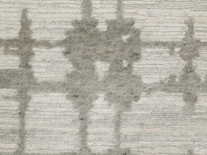 2'6" x 8'0" New Hand Knotted Grey Wool Runner Oriental Rug - MOA10258244