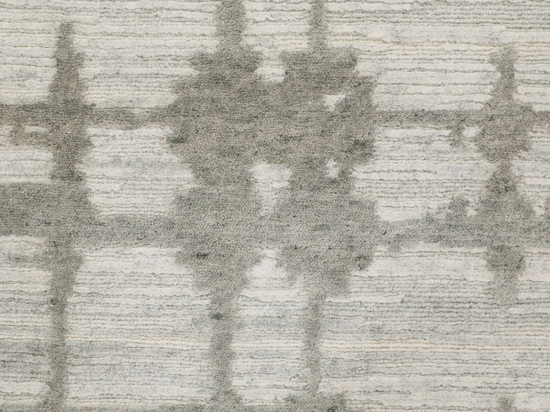 2'6" x 8'0" New Hand Knotted Grey Wool Runner Oriental Rug - MOA10258244