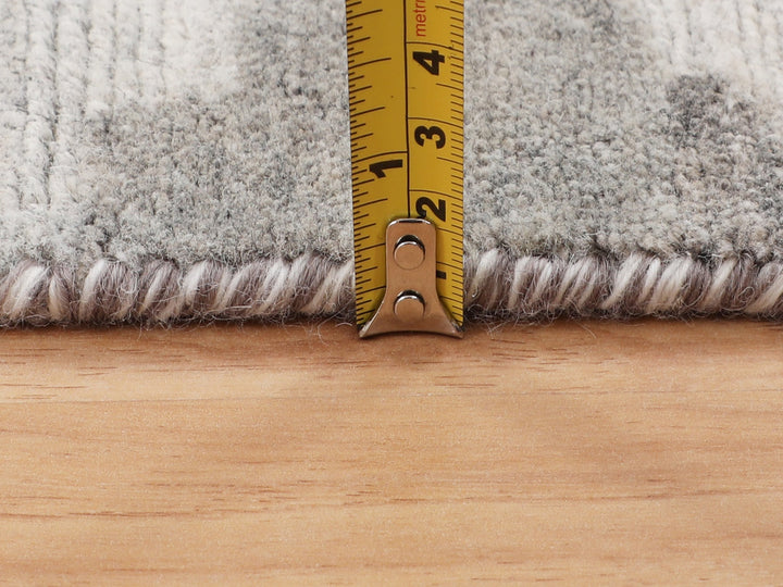 2'6" x 8'0" New Hand Knotted Grey Wool Runner Oriental Rug - MOA10258244