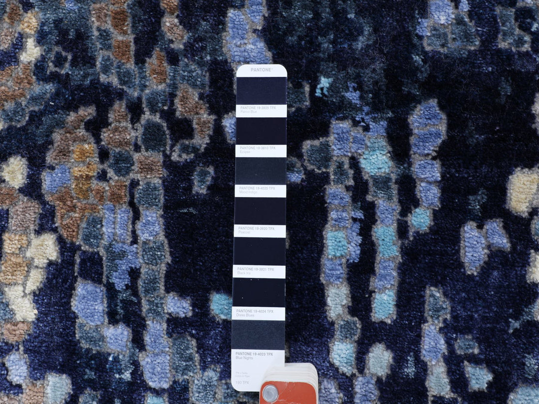 3'0" x 4'9" New Hand Knotted Blue Wool & Silk Rectangle Oriental Rug - MOA10258288