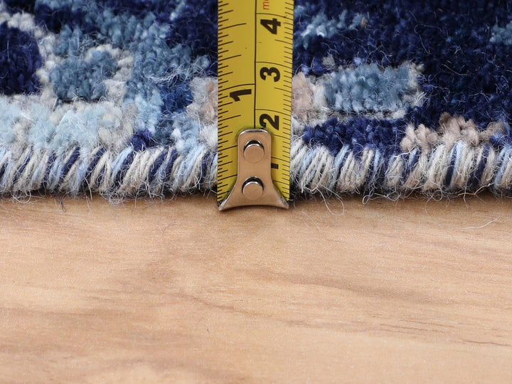 3'0" x 4'9" New Hand Knotted Blue Wool & Silk Rectangle Oriental Rug - MOA10258288