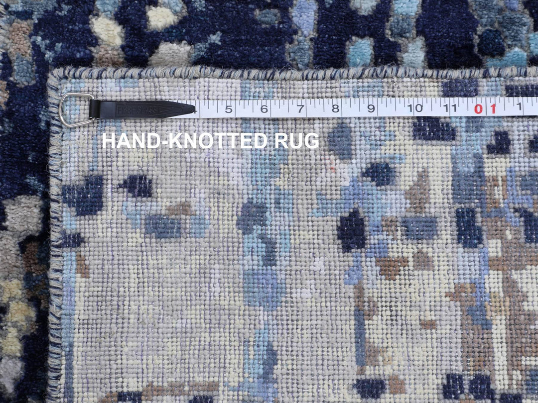 3'0" x 4'9" New Hand Knotted Blue Wool & Silk Rectangle Oriental Rug - MOA10258288