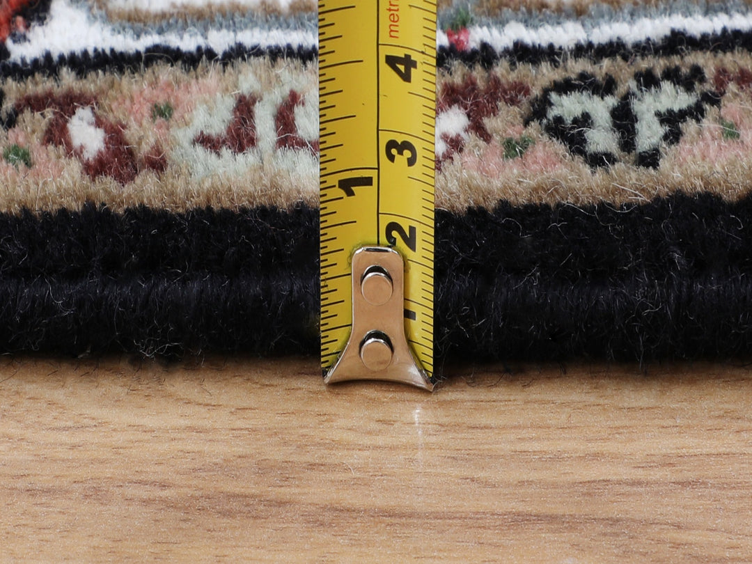 2'8" x 10'1" New Hand Knotted Black Wool Runner Oriental Rug - MOA10258298