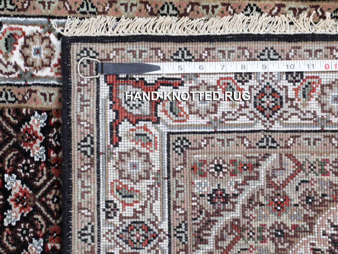 2'8" x 10'1" New Hand Knotted Black Wool Runner Oriental Rug - MOA10258298