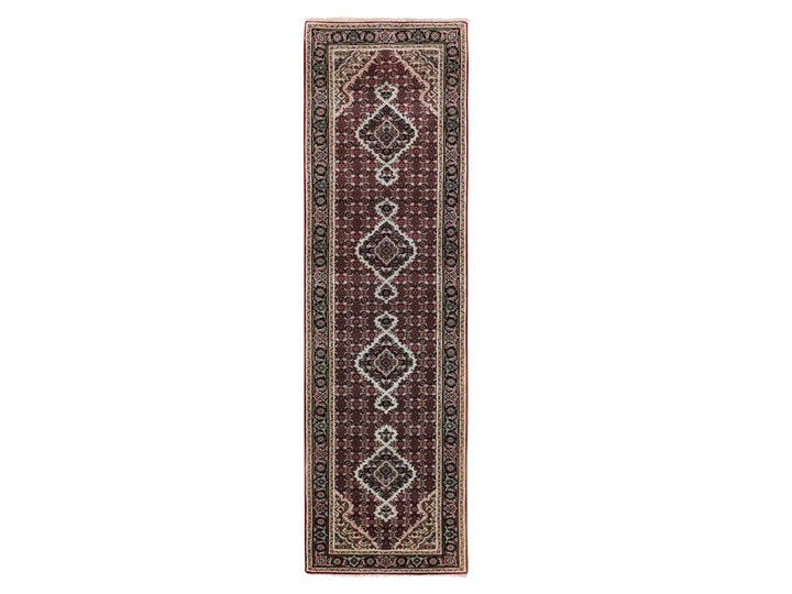 2'8" x 10'1" New Hand Knotted Red Wool Runner Oriental Rug - MOA10258319