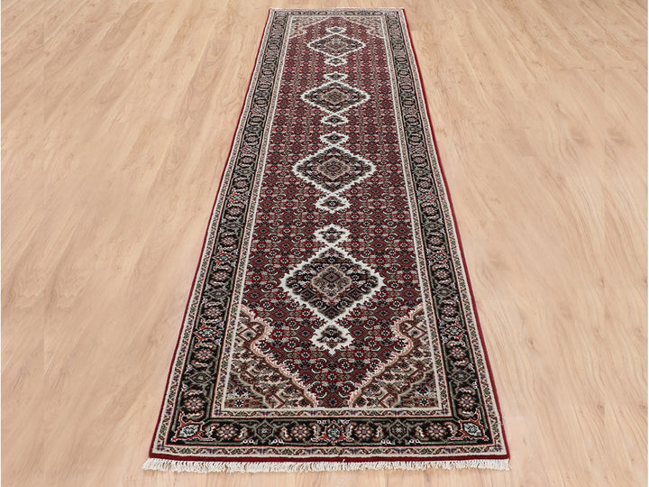 2'8" x 10'2" New Hand Knotted Red Wool Runner Oriental Rug - MOA10258322