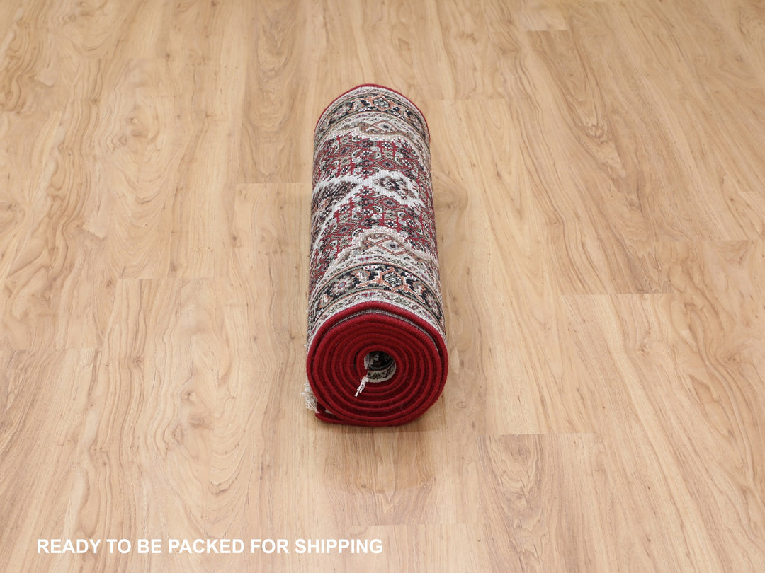 2'8" x 10'2" New Hand Knotted Red Wool Runner Oriental Rug - MOA10258322