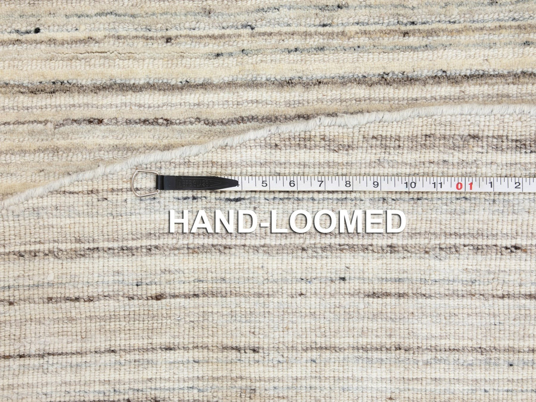 6'0" x 6'0" New Hand Loomed Beige Wool Round Oriental Rug - MOA10258354