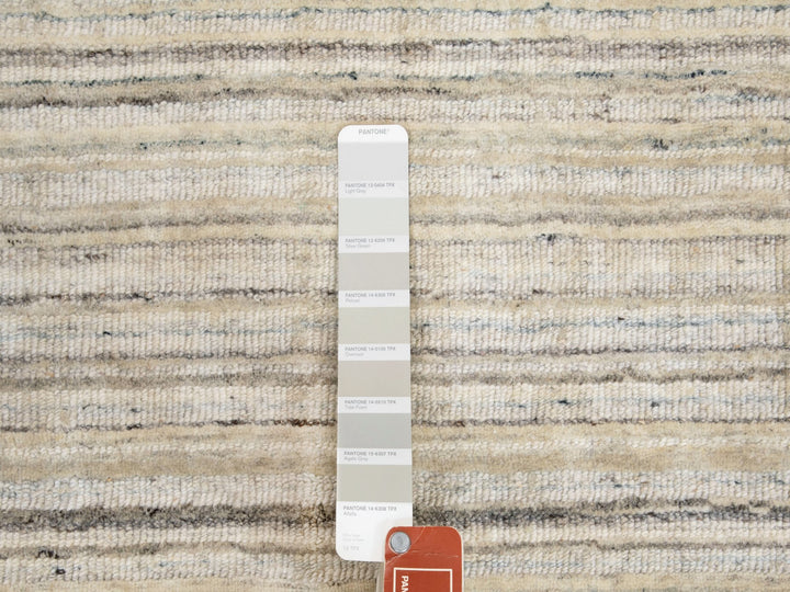 2'6" x 9'8" New Hand Loomed Beige Wool Runner Oriental Rug - MOA10258358