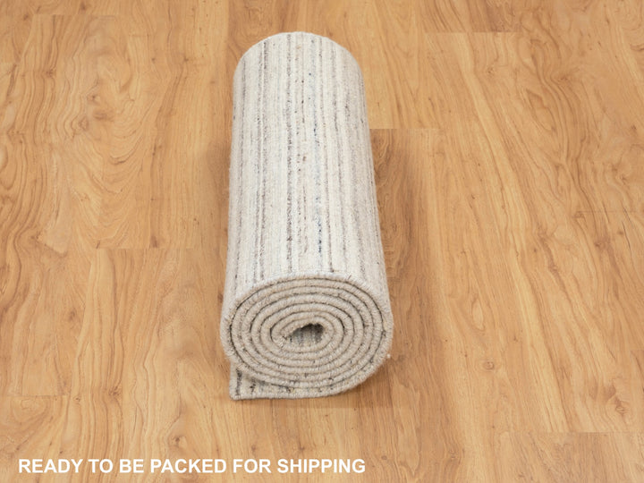 2'6" x 9'8" New Hand Loomed Beige Wool Runner Oriental Rug - MOA10258358